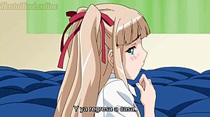 Colegiala bent over, fucked by maestro with big cock on ass and boobs!