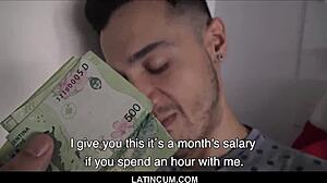 straight latino twink tempted by cash for bareback anal and blowjob pov