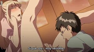 Colegiala bent over, fucked by maestro with big cock on ass and boobs!