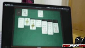 Stepson gets boner watching stepmom Canela Skin's big tits in lingerie