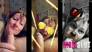 Mature blonde slut sucks cock in homemade amateur video