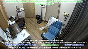 Doctor tampa gives channy crossfire yearly checkup with gyno exam nurse stacy shepard chaperones.