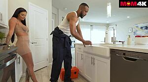 Wow! Busty milf Desiree gets plumber to pound her hard