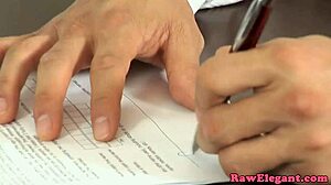 cocksucking euro pounded by two guys