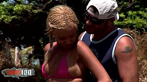 Barbie Banks takes rough anal outdoors, surprising everyone