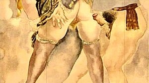 Vintage Erotic Illustration With Retro Cartoon Anime Hentai