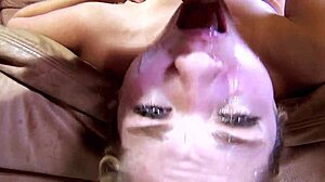 hot skinny blonde performs intense throat gagging in hardcore scene