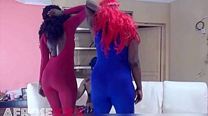 Two hot bbw ebony friends are comparing their asses