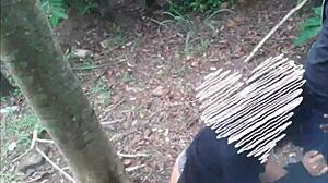 casal sapeca rj fucking outdoors in the woods.