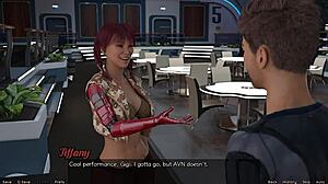 in this episode, the curvy anime character performs on stage, her big tits bouncing.