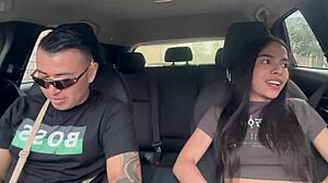 Quick Sex in Car with Boyfriend's Best Friend Cumming Inside