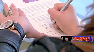 Spoiled swinger chicks are moaning loudly during group sex in full movie.