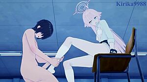 Takanashi hoshino armed and utazumi sakurako idol intense sex in blue archive hentai 3d cartoon