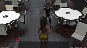 in this episode, the curvy anime character performs on stage, her big tits bouncing.