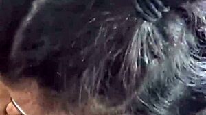 Young Latina Shemale Gives Sloppy Blowjob to Big Cock