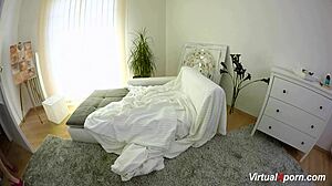 cute lady dee masturbates by rubbing her hairless clit and nipples