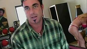 Blonde seduces with hot tongue