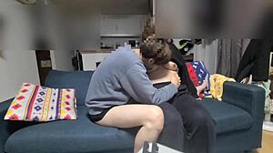 Japanese wife delivers a raw, intense blowjob to her husband