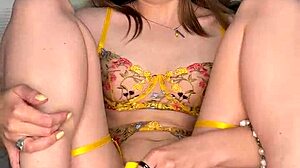 i feel so aroused masturbating with a toy on day 12 as a shaved brunette teen