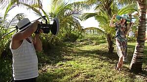 Sexy Teen 18+ In A Hat And Dress Poses Naked