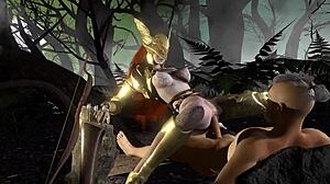 malenia rides on top in the forest