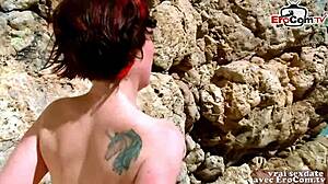 Conversational Hey, watch this French amateur mom try beach sex with quick anal!