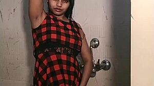 Indian Teen 18+ Strips in Bathroom, Showing Naked Booty and Wet Pussy!