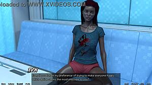 Married busty ebony gets angry in space