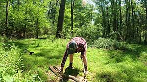 pawg lumberjack naked in the woods