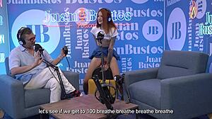 i’m megan russo, tiny redhead riding cock and machine in casting with juan bustos