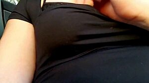 Brunette pays Uber fare by swallowing driver's full load in public.