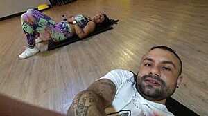 No panties at the gym—watch me bend over with raging desire!