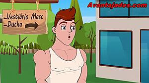 Brazilian Cartoon Gym Slut Gets Fucked!