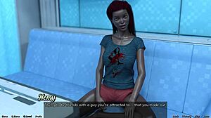 Married busty ebony gets angry in space