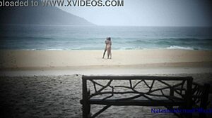 public beach banging with real amateur couple