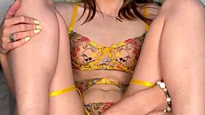 i feel so aroused masturbating with a toy on day 12 as a shaved brunette teen