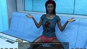 Married busty ebony gets angry in space