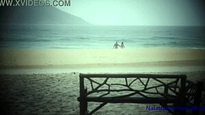 public beach banging with real amateur couple