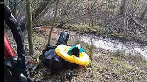 Mud Trichtern! Can You Handle This Brutal German Femdom In Latex Outdoors?