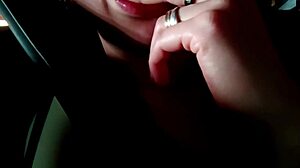 Brunette pays Uber fare by swallowing driver's full load in public.