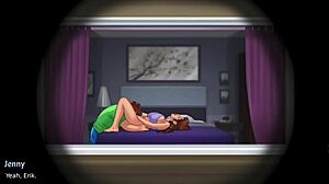 summertime saga fans, jenny’s step sis gets her pussy eaten and cums hard on bed!