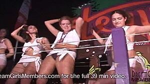 College girls flash big natural boobs in wet t-shirt contest at night club