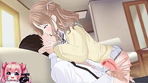 hot college girl rides and gives handjob for cumshot in anime hentai