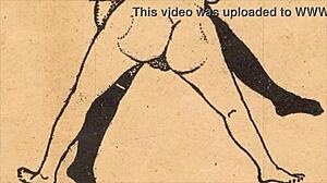 Vintage erotic alphabet drawings