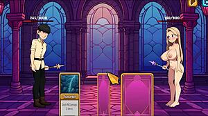 Princess Sophia strips naked in hentai game.