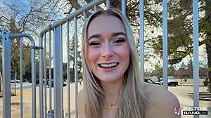 Kinky blonde Thea Summers has outdoor and public sex adventures