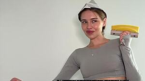 Foreman Nails Painter in Torn Jeans on Stepladder During Break