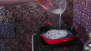 Hot Little Piggie Sub Gets a Cum Omelette, Piss, and Rimjob Breakfast with Anastasia Rose?