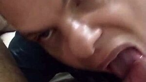 Amateur Gay Sucks Delivery Guy's Cock and Swallows Cum