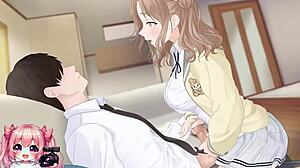hot college girl rides and gives handjob for cumshot in anime hentai